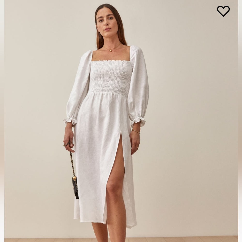 Reformation Petites Gitane Linen Dress in MP Medium Petite